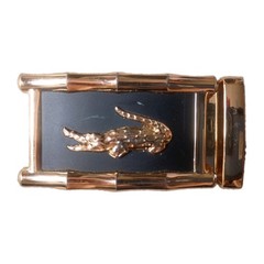 Vintage Style Gold Black Crocodile Automatic Ratchet Belt Buckle Replacement