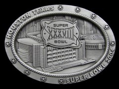 SA07128 *NOS* 2004 **SUPER BOWL XXXVIII** SPORTS COMMEMORATIVE BELT BUCKLE
