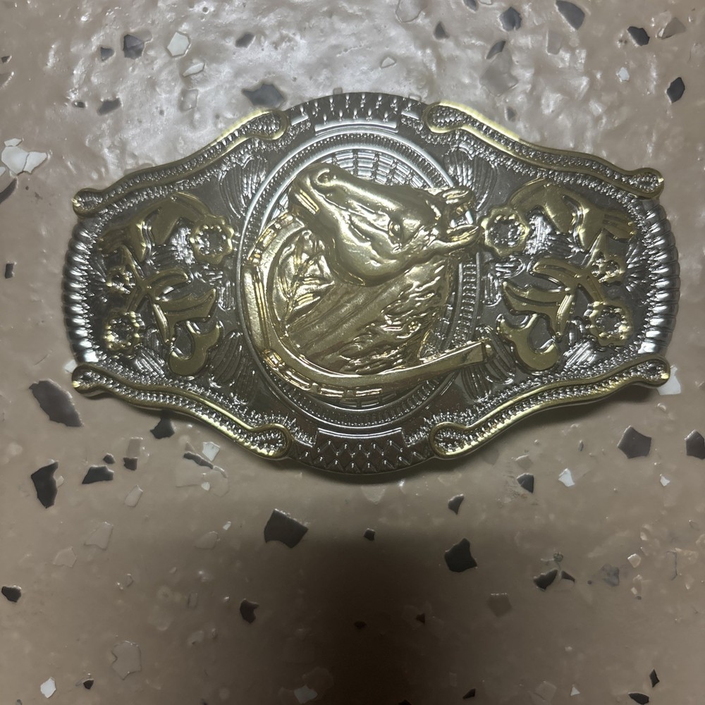 Rock Bull Ride Rodeo Cowboy Texas Western Shine Belt Buckle
