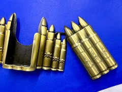Bullet Rifle Rounds Skull Crossbones Lighter (Not Working) Large Belt Buckle