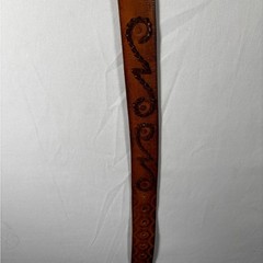 Levi’s Men’s Tooled and Braided Stitched Brown Leather Belt Western Hippy