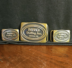 Anacortes Brass Works Ltd NRG Drilling Liberal KS Brass Western Buckles Lot of 3