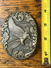Vintage Award Design Medals Inc Solid Brass Bald Eagle Western Belt Buckle