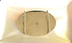 MEXICO Signed ABALONE MOTHER OF PEARL OVAL BELT BUCKLE VINTAGE