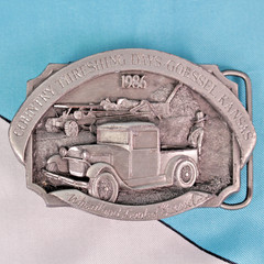 Vtg 80s Goessel Kansas Belt Buckle Lot of 3 Country Threshing Days 1984-1986
