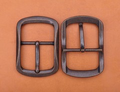 Heavy Duty Solid Antique Copper Two-Tone Center Bar Pin Belt Buckle Inner 40mm