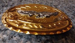 Vintage Metal Belt Buckle Flying Eagle Gold & Silver Tone