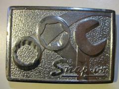 SNAP-ON TOOLS VINTAGE SPP-347 CHROME BELT BUCKLE WYOMING STUDIO ART WORKS BRAND
