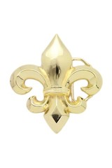 Men Women Gold Color Metal Belt Buckle French Symbol Fleur De Lis Lily Flower