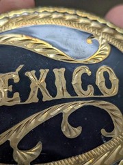 vintage MEXICO belt buckle WESTERN handcrafted COWBOY german silver RODEO