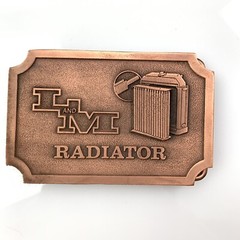 Vtg Advertising L & M Radiator High Relief Belt Buckle Hit Line