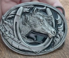 High Quality Silver Finish Horse Horseshoe Western Belt Buckle – Lucky Buckle