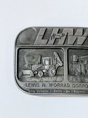 Vintage Lewis H Worrad Co. 33 Years Of Service Belt Buckle Gas Elec Telephone