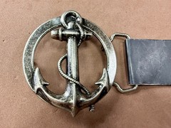 Round Openwork Anchor with Wrapped Rope Nautical Theme Body Rage Belt Buckle
