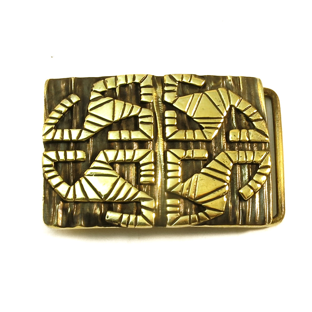 Brass belt buckle Ancient sun, Traditional pre-Christian solar symbol buckle