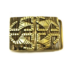 Brass belt buckle Ancient sun, Traditional pre-Christian solar symbol buckle
