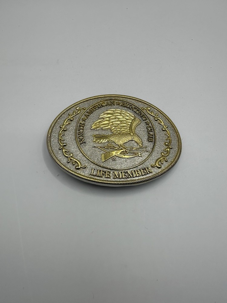 North American Hunting Club Life Member belt buckle Eagle Bow Rifle