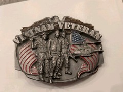 Vietam Veteran The Forgotten Warrior Solid Pewter Belt Buckle 1989 Made in USA