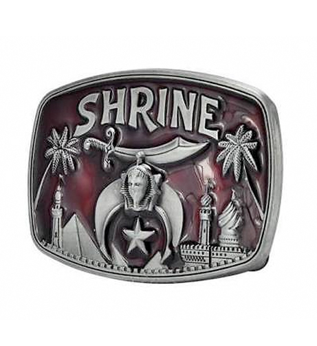 Freemason Shriners Belt Buckle / Masonic Buckle – Steel Red Shrine Design