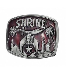 Freemason Shriners Belt Buckle / Masonic Buckle – Steel Red Shrine Design