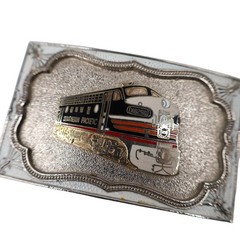 Vintage Southern Pacific X6296 Locomotive Plaque Belt Buckle 4&Prime;