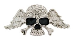 Skeleton Belt Buckle Skull Crossbones Crown Rhinestone Metal Fashion Mens Womens