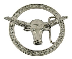 Texas Longhorn Bull Belt Buckles Mens Gold Silver Metal Western Cowgirl Cowboy
