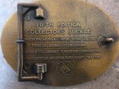 Vintage Cowboy National Finals Rodeo Hesston 1979 Belt Buckle Brass 3D VGUC