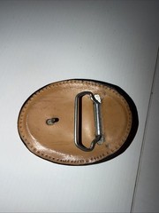 1970s vintage NATIVE AMERICAN belt buckle TOOLED leather THUNDERBIRD indian