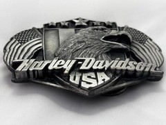 Harley Davidson Belt Buckle USA American Flag Bald Eagle D-88 Harmony 1988