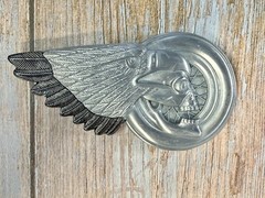 Eagle Skull Motorcycle Wheel Chopper Biker&rsquo;s Rider&rsquo;s Figural Cutout Belt Buckle