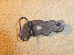 Vintage 1970s Brass Classic Sedan Car Belt Buckle 4&Prime; Wide #2