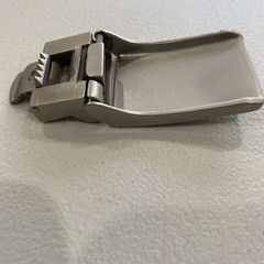 Belt Buckle Marked “Italy” Lion Face In Round, Scrolled Circle