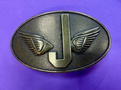 Monogram Flying Letter J Aviator Wings Taiwan Made Belt Buckle