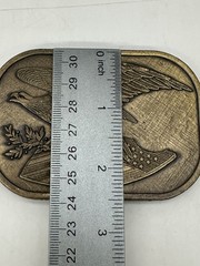 Belt Buckle Metal American Eagle Holding Arrows & A Olive Branch Shield 20892