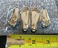 HAPPY FEET MAN WOMAN&rsquo;S NAUGHTY LOVERS LOVE CHROME Plated SOLID BRASS BELT BUCKLE