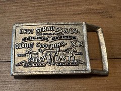 Vintage Levi Strauss & Co. Original Rivited Rectangular Belt Buckle