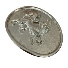 Lion of Judah Rastafarian Belt Buckle Silver Staff Ethiopian Culture Jamaica