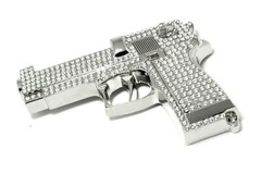 Gun Belt Buckle Western Men Really Rodeo Cowboy Style Silver FULL OF RHINESTONES