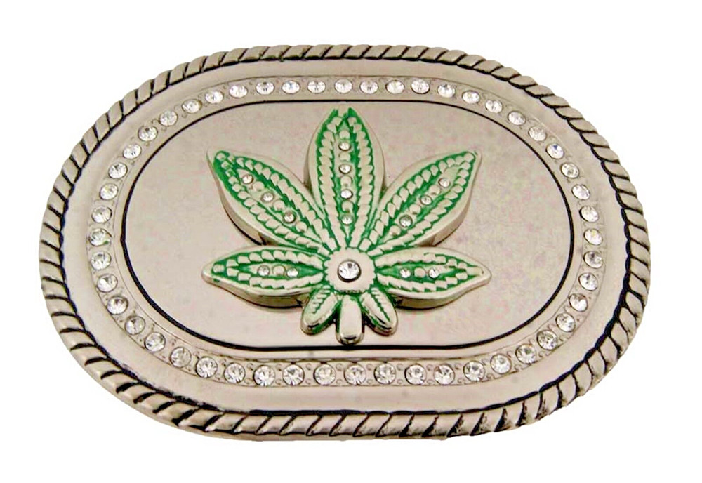 Rasta Reggae Belt Buckle New Men Silver Green Metal Style Rhinestones Fashions