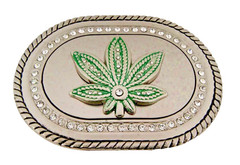 Rasta Reggae Belt Buckle New Men Silver Green Metal Style Rhinestones Fashions