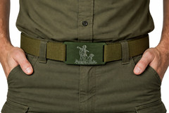 CRIOS Branding Belt Unisex Aluminium Buckle Hunter Dog Green Forester