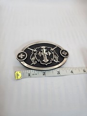 Swords & Cross Knight Shield Gothic Punk Rider Chrome Brand Belt Buckle #6216
