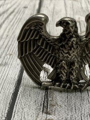 Vintage AVON Signed Pewter Tone American Eagle 1980s Belt Buckle Patriotic