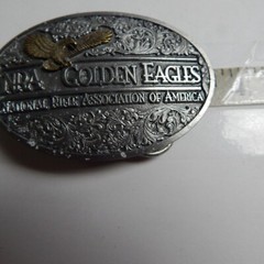 Vintage 1994 Golden Eagles NRA Pewter Belt Buckle Ltd Ed Rifle In Original Box