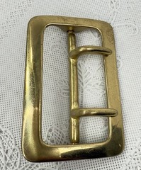 Vintage Jay Pee Solid Brass Belt Buckle Double Prong 1.5″ Made in Taiwan R.O.C.