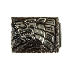 Iron Wolf german silver belt buckle, Vikings wolf, Norse pagan celtic accessory