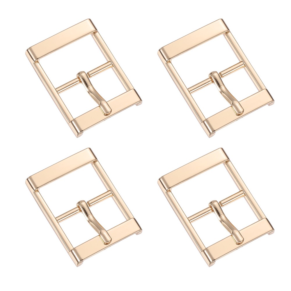 4Pcs Single Prong Belt Buckle 1&Prime; ID Metal Roller Buckle for Belt, Light Gold