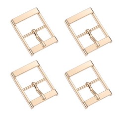 4Pcs Single Prong Belt Buckle 1&Prime; ID Metal Roller Buckle for Belt, Light Gold