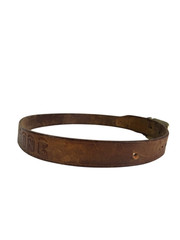 VINTAGE GREEN MACHINE LEATHER BELT WITH FORD TRUCK BUCKLE MEN&rsquo;S